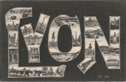 XXX -(69) LYON -  LETTRES MULTIVUES - CARTE FANTAISIE - 2 SCANS - Souvenir De...