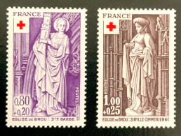 1976 FRANCE N 1910/11 CROIX ROUGE ÉGLISE DE BROU - NEUF** - Unused Stamps