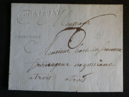 DN19 FRANCE RARE  LETTRE MARQUE A SEC   ENV. 1780  COURTENAY A TROYES ++ AFF. INTERESSANT +++ - 1701-1800: Precursori XVIII