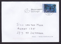 Netherlands: Cover, 2024, 1 Stamp, Butterfly, Insect, Animal (traces Of Use) - Briefe U. Dokumente