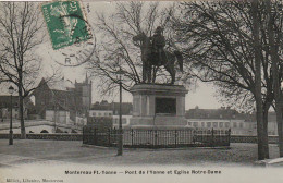 XXX -(77) MONTEREAU FAULT YONNE - PONT DE L' YONNE ET EGLISE NOTRE DAME - 2 SCANS - Montereau