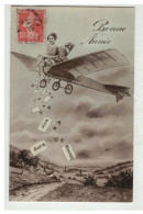 AVIATION #18220 AVION PLANE BONNE ANNEE FEMME SUR UN PLANEUR LACHANT DES LETTRES - ....-1914: Précurseurs