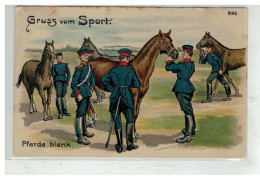 HIPPISME #17346 GRUSS AUS SPORT EQUITATION MILITAIRE MILITAIRE REGIMENT ALLEMANDS TYPE HUSSARD CHEVAL PFERDE BLANK - Hípica