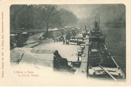 75 PARIS 01 #22827 PORT ST NICOLAS PENICHES BATEAUX MARCHANDISES HIVER NEIGE - Distrito: 01