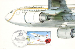 CARTE MAXIMUM #23417 NOUVELLE CALEDONIE NOUMEA AIRCALIN 1993 AVION AVIATION AIR CALEDONIE INTER - Cartes-maximum