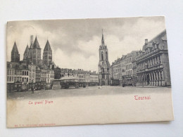 Carte Postale Ancienne. (1904) Tournai  La Grand’Place - Doornik