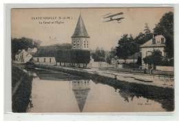 77 CLAYE SOUILLY #19798 CANAL ET L EGLISE AVION AVIATION - Claye Souilly