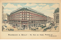 75 PARIS 08 #22653 PHARMACIE BAILLY RUE DE ROME DESSIN ILLUSTRATION - Arrondissement: 08