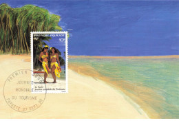 CARTE MAXIMUM #23510 POLYNESIE FRANCAISE PAPEETE 1990 JOURNEE MONDIALE TOURISME LE PAREO - Cartes-maximum