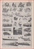 Véhicule. Divers Véhicules: Hippomobile, Automobile, Train, Avion, Bateau ... Larousse 1948. - Historical Documents