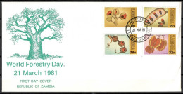 Zambia 1981 Mi 241-244 FDC  (XFDC ZS6 ZMB241-244) - Protección Del Medio Ambiente Y Del Clima