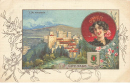 ESPAGNE #26017 SPAIN ESPANA GRENADE GRANADA L ALHAMBRA CARTE TOILEE ART NOUVEAU - Granada