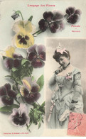 LANGAGE DES FLEURS #25159 PENSEE SOUVENIR FEMME REGARD SOURIRE - Flowers