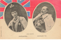 ROYAUME UNI #28409 ALEXANDRA ET EDOUARD VII MAJESTE KING DRAPEAU FLAG - Autres & Non Classés