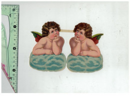 DECOUPIS Z&M 2 ANGES ANGELOTS SUR UN NUAGE 17 X 12 CMS GAUFRE ANGEL ANGE - Anges