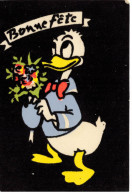 WALT DISNEY #28551 DONALD DUCK BONNE FETE CARTE EN TISSUS - Altri & Non Classificati