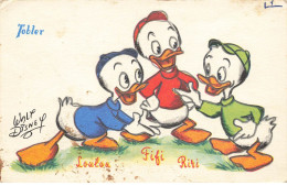 WALT DISNEY #28550 RIRI FIFI ET LOULOU CARTE PUBLICITAIRE TOBLER CHOCOLAT - Autres & Non Classés