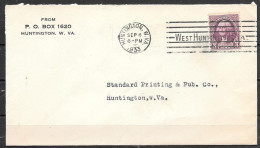 1933 West Virginia, West Huntington Station, Sep 6 - Covers & Documents
