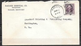 1935 Kentucky - Hazard, Jan 18 Hospital Corner Card - Covers & Documents