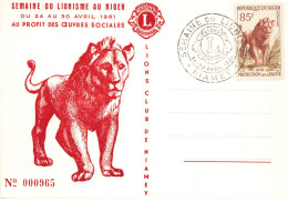 NIGER #26182 NIAMEY 1961 PREMIER JOUR SEMAINE DU LIONISME LIONS - Niger (1960-...)