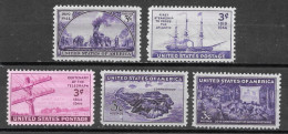1944 Commemorative Year Set - 5 Stamps, Mint Never Hinged - Nuevos