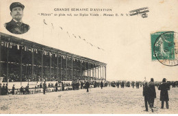 76 ROUEN #31252 GRANDE SEMAINE AVIATION METROT EN PLEIN VOL SUR BIPLAN VOISIN AVION  CACHET ARMAND CARREL - Rouen