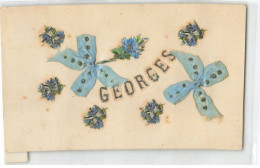 PRENOM #27073 GEORGES NOEUDS BLEUS FLEURS AJOUTIS - Nomi