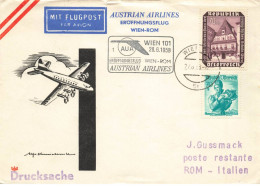 AUTRICHE #36391 MIT FLUGPOST PAR AVION AUSTRIAN AIRLINES WIEN ROM ROME 1958 - Ongebruikt