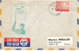 SUEDE #36382 SAS FIRST FLIGHT MALMO PARIS 1958 - Storia Postale