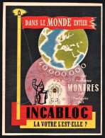 Lot De 5 Publicités Différentes 1953 Montre INCABLOC La Chaux De Fonds Pub Ad La Chaux De Fonds Suisse - Advertising