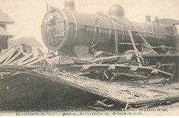 BELGIQUE #MK35640 CONTICH 21 MAI 1908 TERRIBLE ACCIDENT DE CHEMIN DE FER LA LOCOMOTIVE DU TRAIN - Kontich