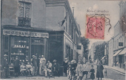 XXX Nw-(92) BOIS COLOMBES - LA RUE DES CARBONETS - ANIMATION - DEVANTURE TABAC LIQUEURS J. CHARLEUX - Autres & Non Classés