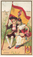 CHROMO #CL30884 LEGENDRE ESPAGNE DRAPEAU COUPLE MUSICIENS MANDOLINE MINOT PARIS - Otros & Sin Clasificación