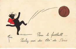 CHATS CHAT #FG35169 CAT KATZE POUR LE FOOTBALL LES AS DE PARIS PAR RENE - Gatti