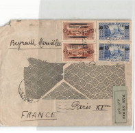 GRAND LIBAN #32779 YT PAIRE N°103 / 79 SUR LETTRE 1933 BEYROUTH POUR MARSEILLE PAR AVION - Storia Postale