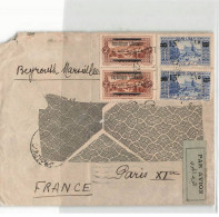 GRAND LIBAN #32779 YT PAIRE N°103 / 79 SUR LETTRE 1933 BEYROUTH POUR MARSEILLE PAR AVION - Lettres & Documents