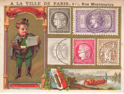 CHROMO #CL30810 LA VILLE DE PARIS POSTE FRANCAISE TIMBRES HUTINET PARIS - Otros & Sin Clasificación