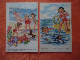 CPSM-LOT DE 2 -PHOTOCHRME -FRANCE - Humorkaarten