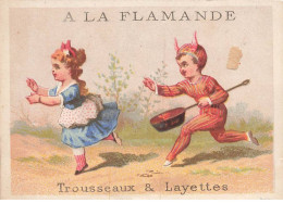 CHROMO #CL30932 A LA FLAMANDE FILLETTE ET DIABLE DIABLOTIN TESTU MASSIN PARIS - Other & Unclassified