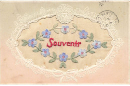 CARTE BRODEE #MK33995 SOUVENIR FLEURS VIOLETTES - Bestickt