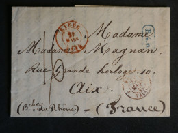 DN19  BELGIQUE BELLE  LETTRE RR 1842 LIEGE A AIX  FRANCE  + AFF. INTERESSANT +++ - 1830-1849 (Belgique Indépendante)