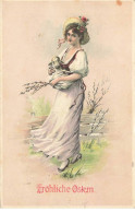 ILLUSTRATEUR #FG37811 FROHLICHE OSTERN FEMME ET BREBIS PAQUES TYPE M.M. VIENNE - Vienne