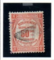 FRANCE ,FRANKREICH , 1908 - 1910 ,  MI  39,  YT  47, TAXE,  50 C  PERCEVOIR OBLITERES, GESTEMPELT - 1859-1959 Used