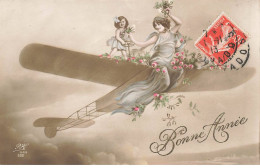 AVIATION AVION #AS36578 FEMME ET ENFANT PHOTOMONTAGE BONNE ANNEE - ....-1914: Précurseurs