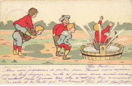 ILLUSTRATEUR #FG37780 A IDENTIFIER ENFANTS SAUTENT DANS UN BAC D EAU SERIE KINDER K.W. - Other & Unclassified