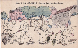 XXX Nw- A LA CASERNE - LES CORVEES LES EPLUCHURES - ILLUSTRATEUR JARRY - Humoristiques