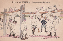 XXX Nw- A LA CASERNE - LES EXERCICES - LES BARRES - ILLUSTRATEUR JARRY - Humoristiques