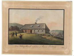 NIEDER - SCHLESIEN - KRUMMHÜBEL / KARPACZ, Hampelbaude, Kolorierter Kupferstich, Ca. 1850, 17 X 13 Cm - Schlesien