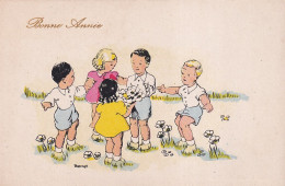 XXX Nw- " BONNE ANNEE " - RONDE D'ENFANTS DANS PRAIRIE - ILLUSTRATEUR BERNET  - Andere & Zonder Classificatie