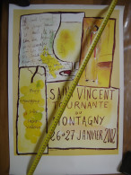 Affiche SAINT VINCENT TOURNANTE 2002 Montagny Rully GODARD - Posters